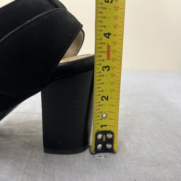 Vionic Carmel Sandal Womens Size 6 Black Suede Ankle Strap Chunky Heels Fs Chrty - Picture 9 of 11